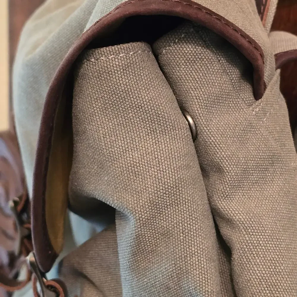 United Leather Canvas Leather Large Backpack Rucksack Laptop Bag